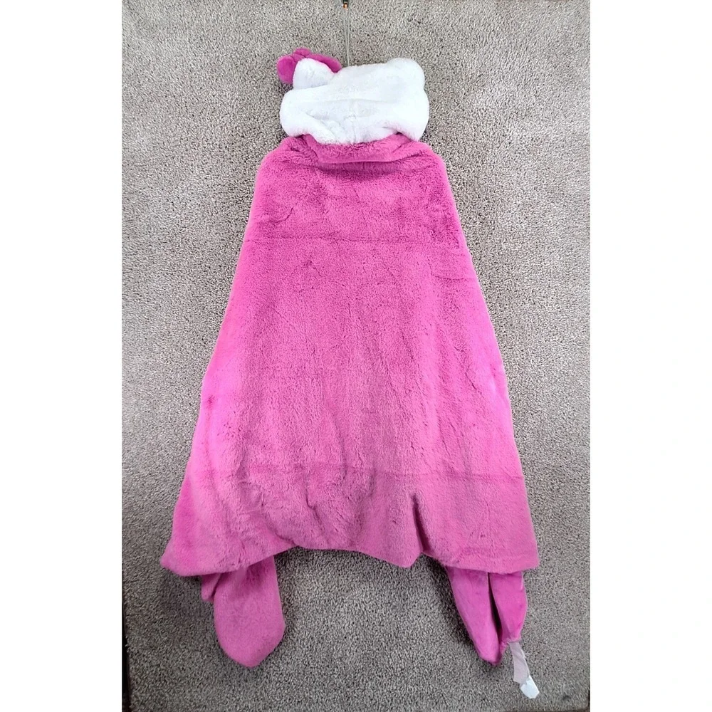 Hello Kitty by Sanrio Hooded Blanket Wrap Pink Comfy Throw Loungewear Y2K Sleep